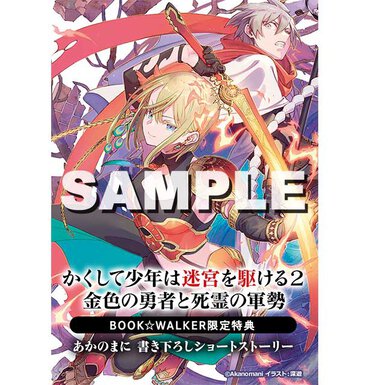 『かくして少年は迷宮を駆ける ２ 金色の勇者と死霊の軍勢』BOOK☆WALKER特典