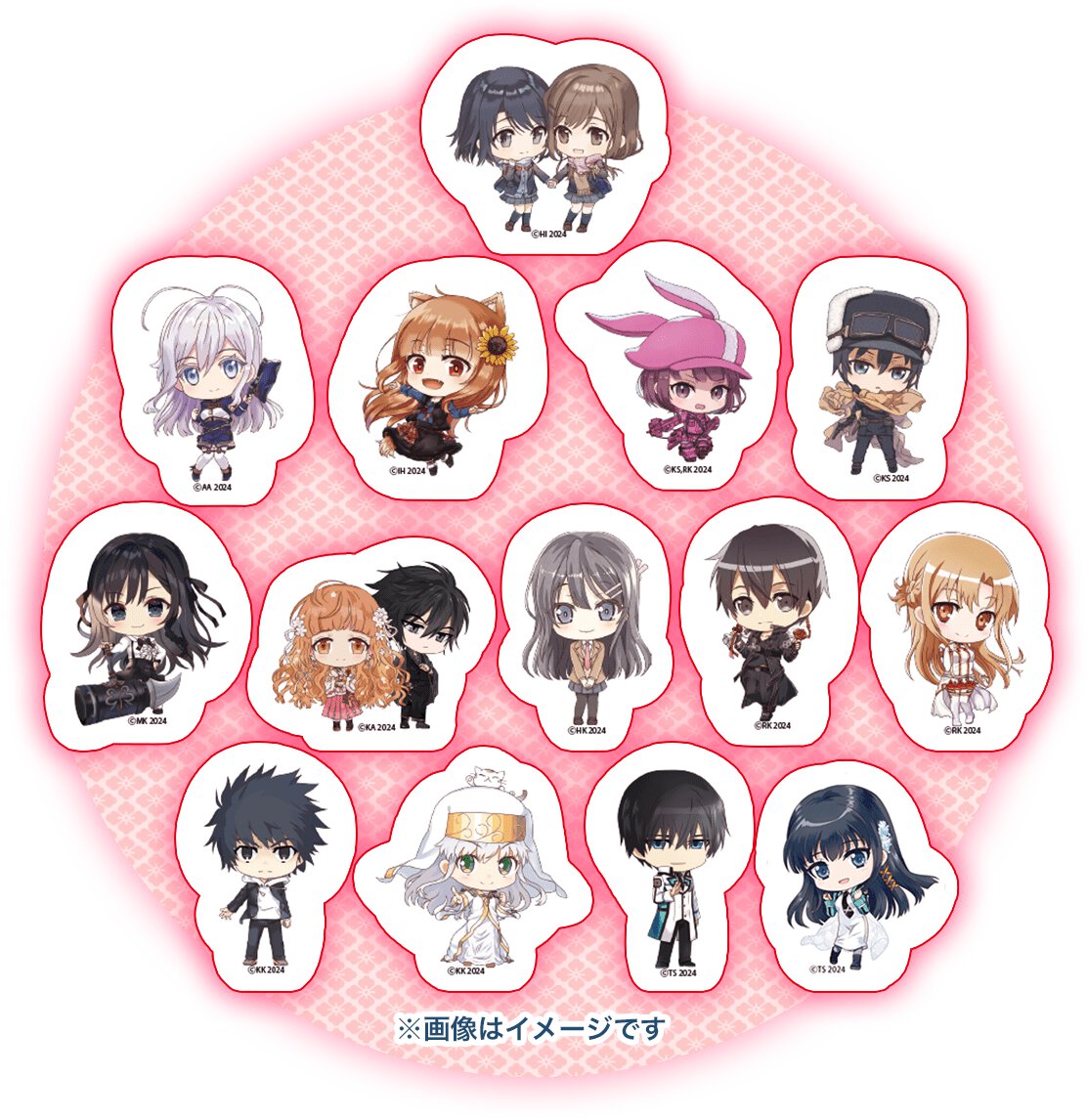 限定ミニキャラステッカー ラインナップ