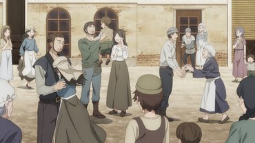 ゴブリン襲来から生き延びられたことを喜ぶ人々