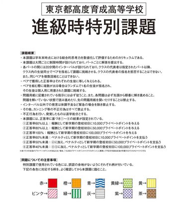 「進級時特別課題」表紙