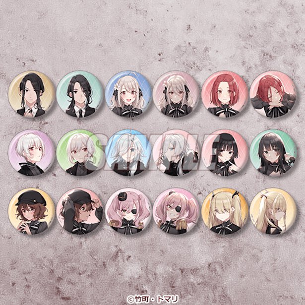 Xフォロー&リポストキャンペーンで抽選で3名にプレゼントされる「D賞 缶バッジ全種セット」