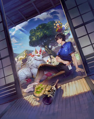 『神の庭付き楠木邸』1巻カバーイラスト