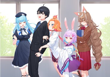 『人外教室の人間嫌い教師』１巻カバーイラストより