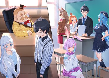 『人外教室の人間嫌い教師』１巻口絵より