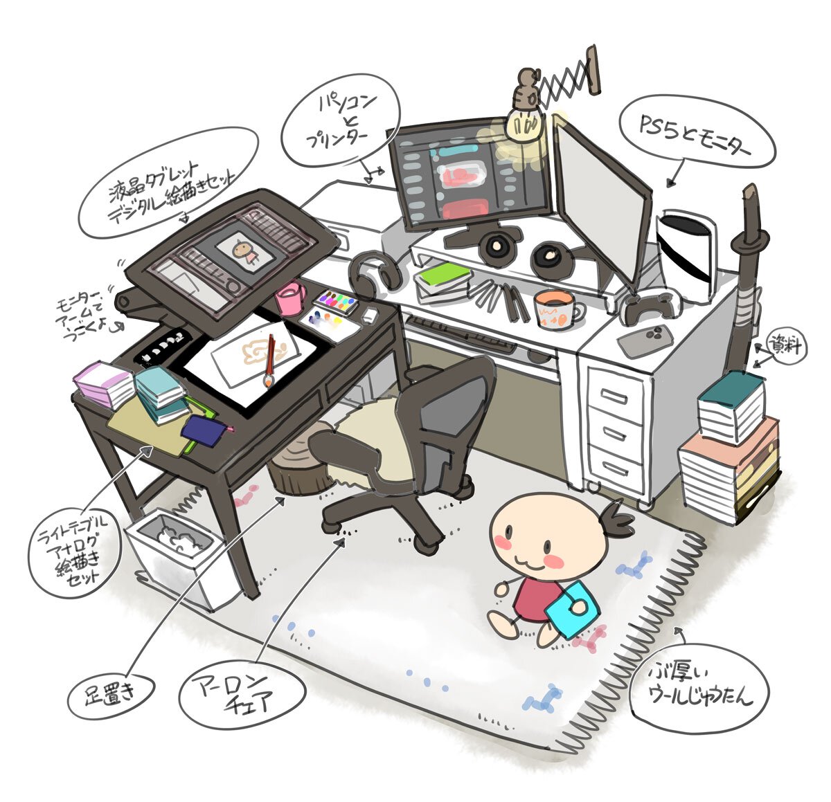 四季童子「ごゆるり絵師めし」第6回挿絵